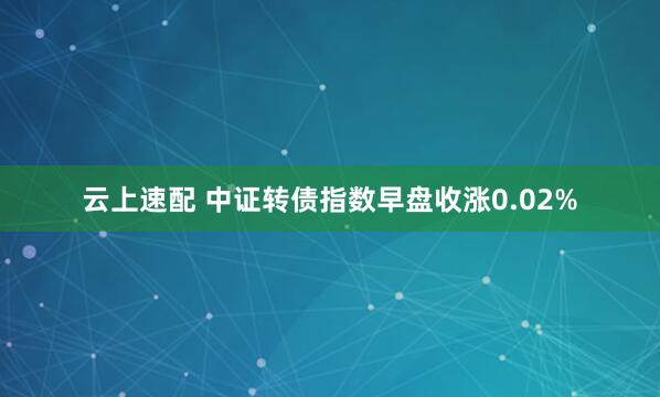 云上速配 中证转债指数早盘收涨0.02%